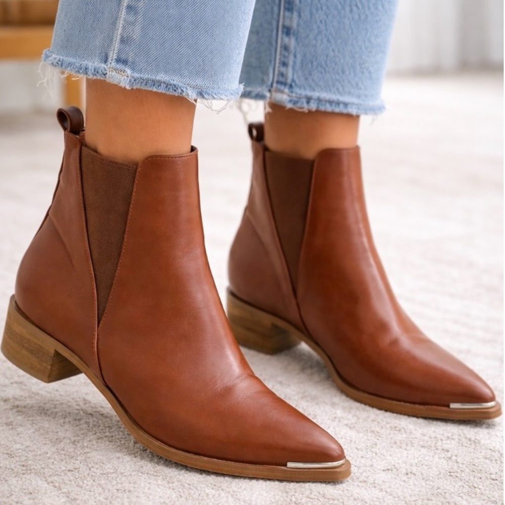 SHEIN Pull On Ankle Boots Sz 40 Brown